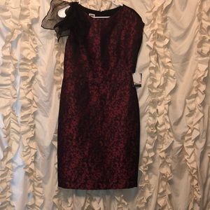 Ann Klein Red and Black Sheath Dress Size 6 NWT